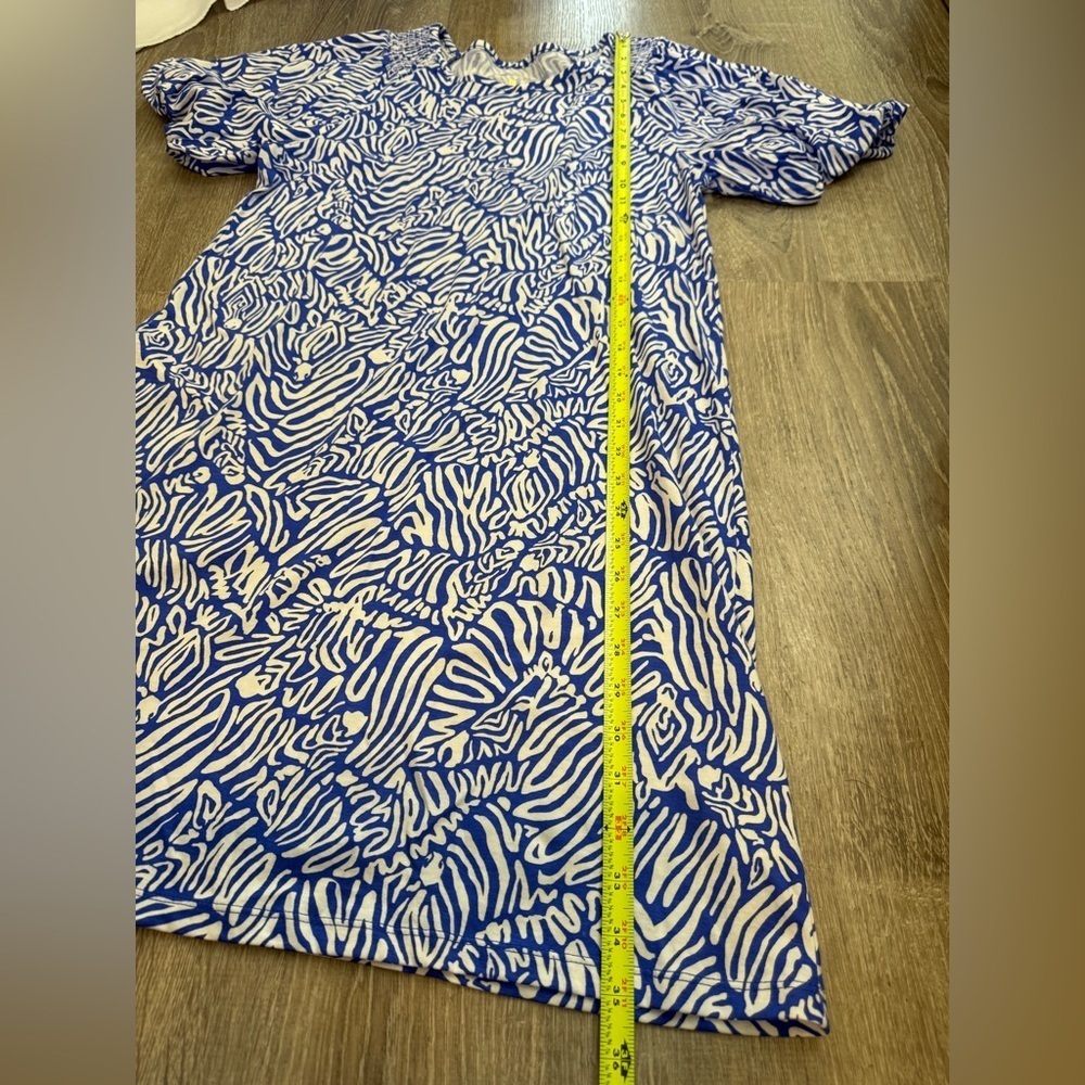 Lilly Pulitzer Rosen T-Shirt Dress Martinique Blue Zee Bebe Small Cotton - Picture 6 of 8